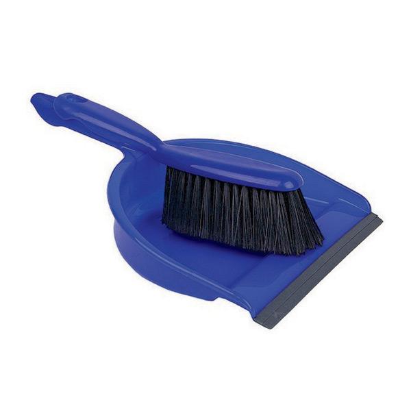 Plastic Dustpan & Brush Set Soft - Blue